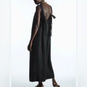 COS gathered linen maxi dress